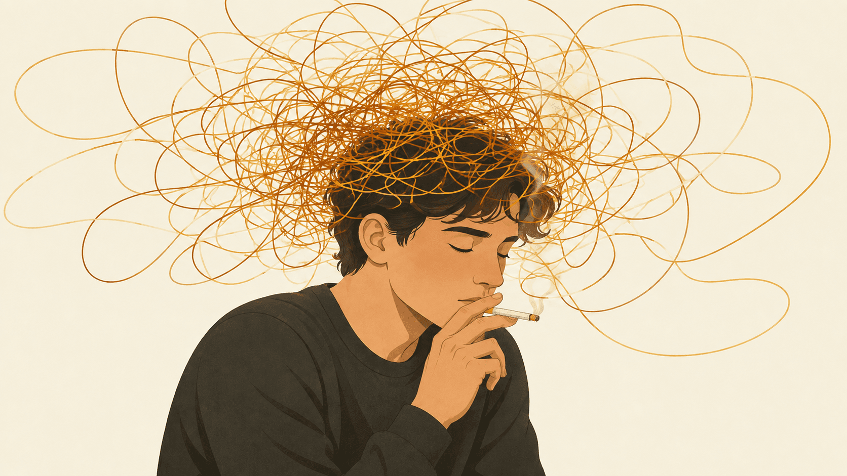 Cover illustration for “Does Smoking Actually Help Anxiety? What the Research Shows”